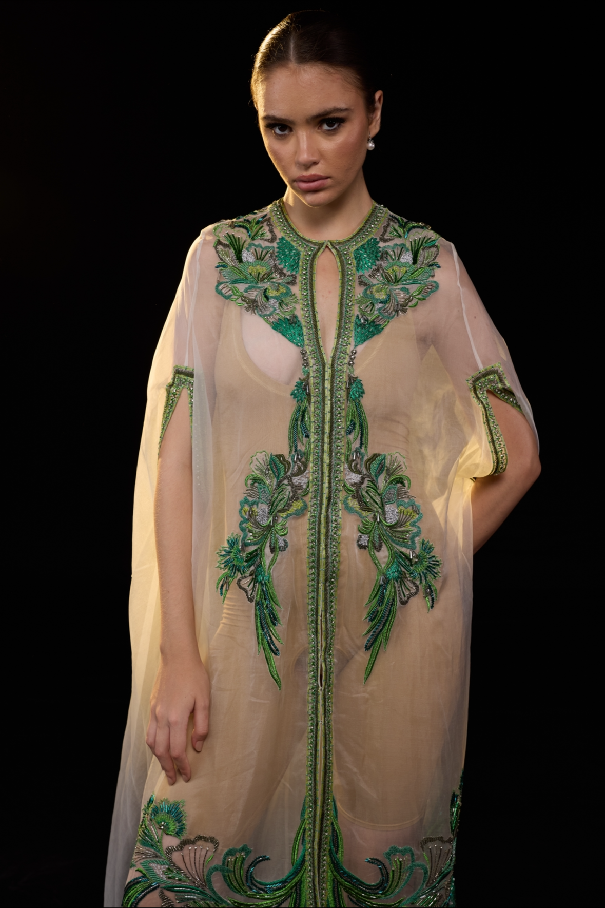 Ethereal Elegance Cape Dress