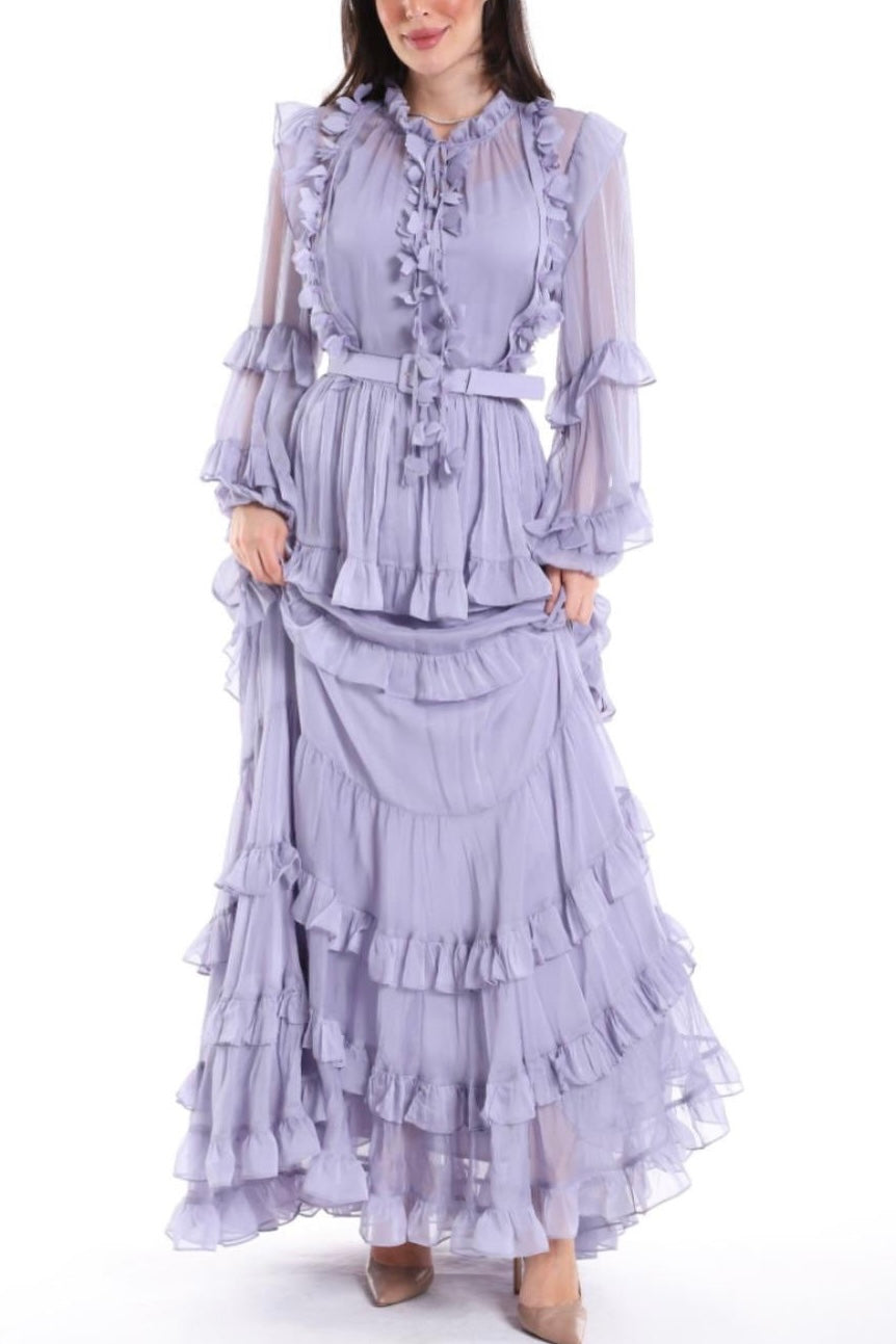 Ethereal Ruffled Maxi Dress