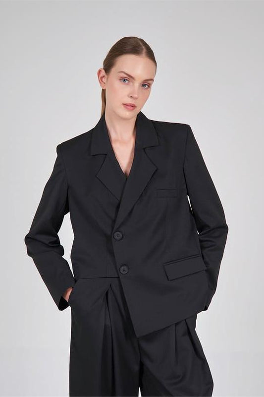 BLAZER WITH ASYMMETRICAL FRONT CLOSING