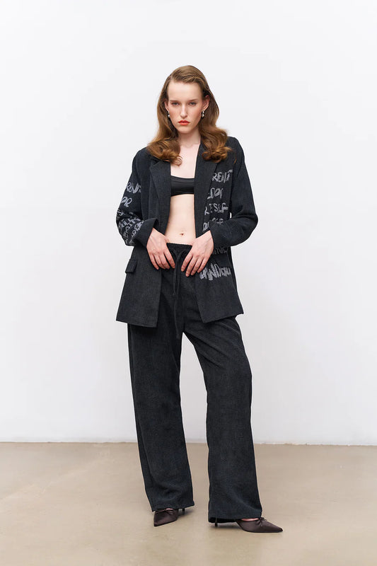 Elasticated Waist Velvet Pants