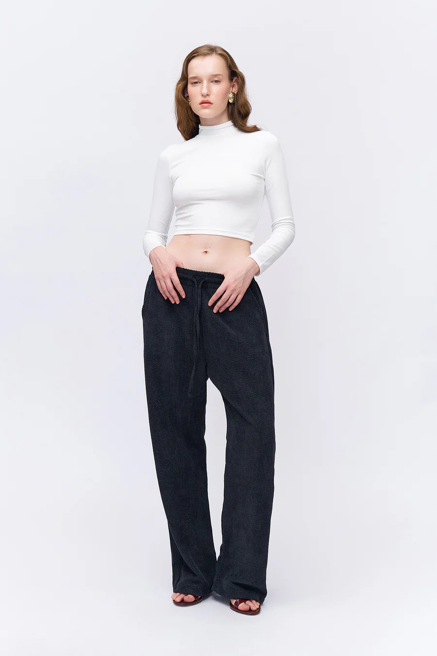 Elasticated Waist Velvet Pants