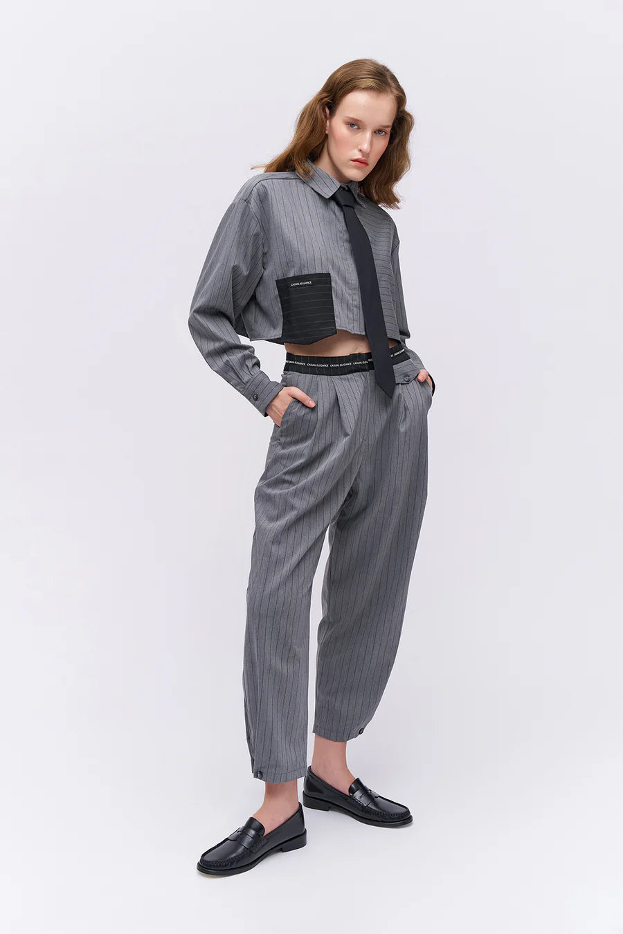 Jogger Pants with Waist Text