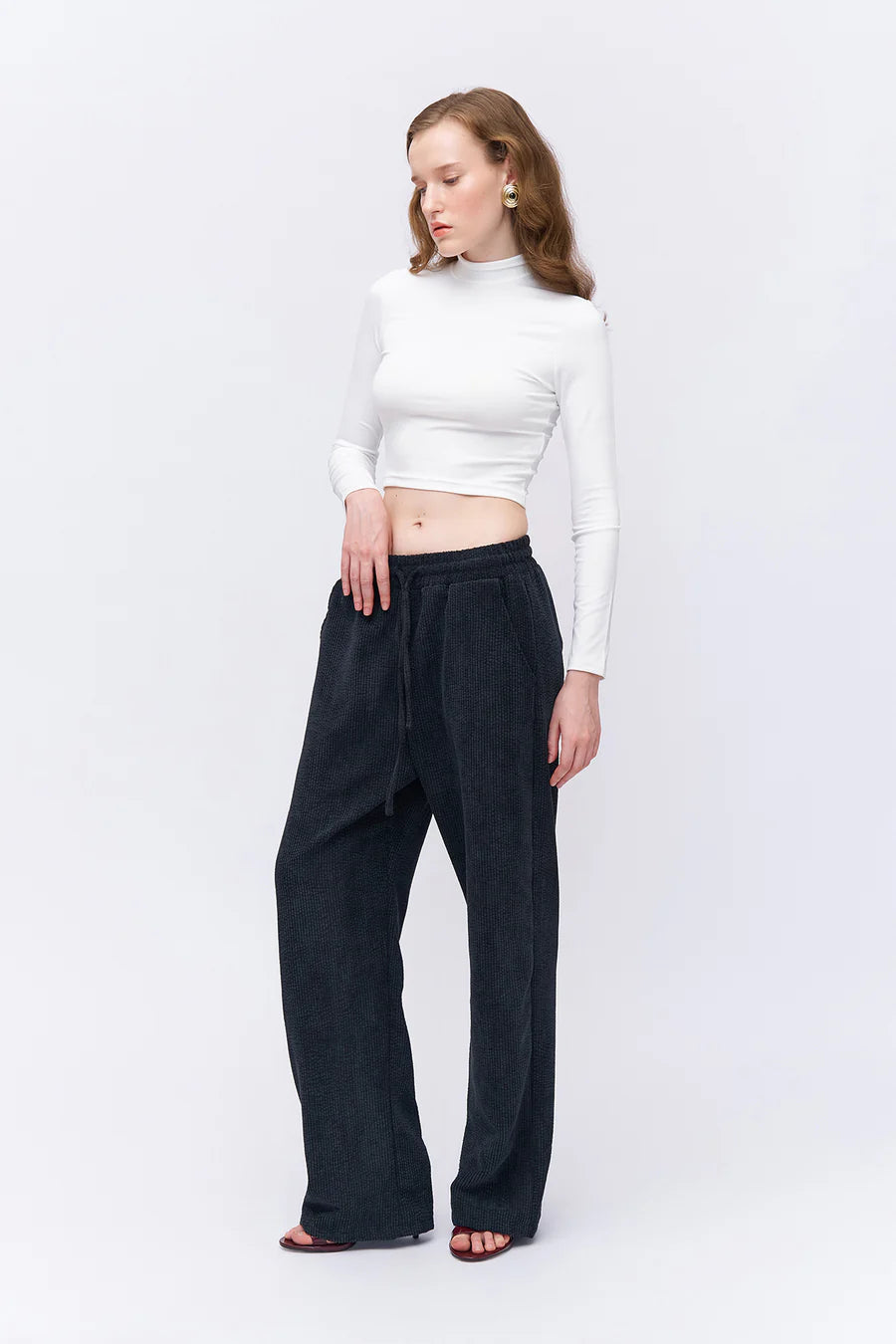 Elasticated Waist Velvet Pants