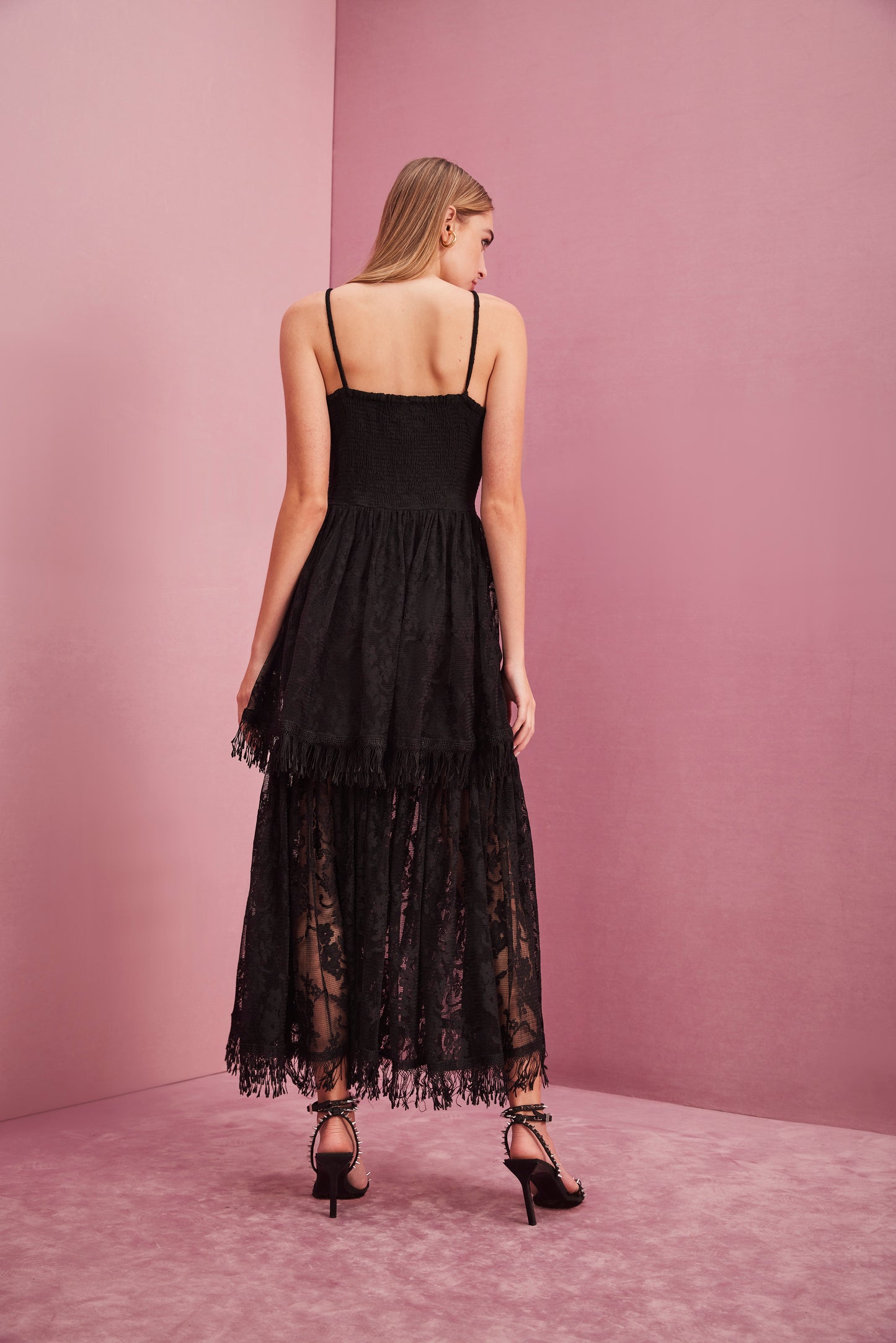 Romantic Black Lace Maxi Dress