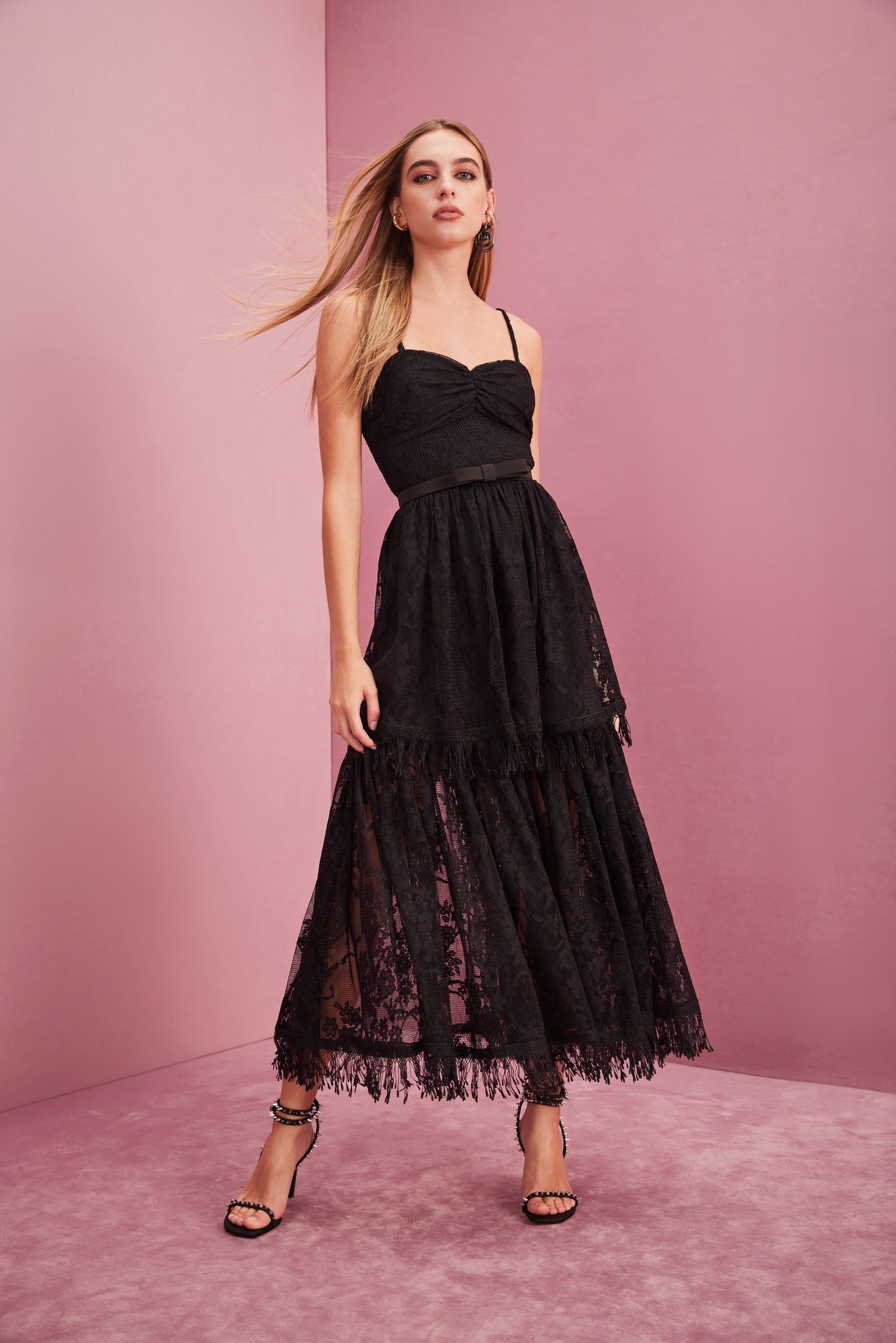 Romantic Black Lace Maxi Dress