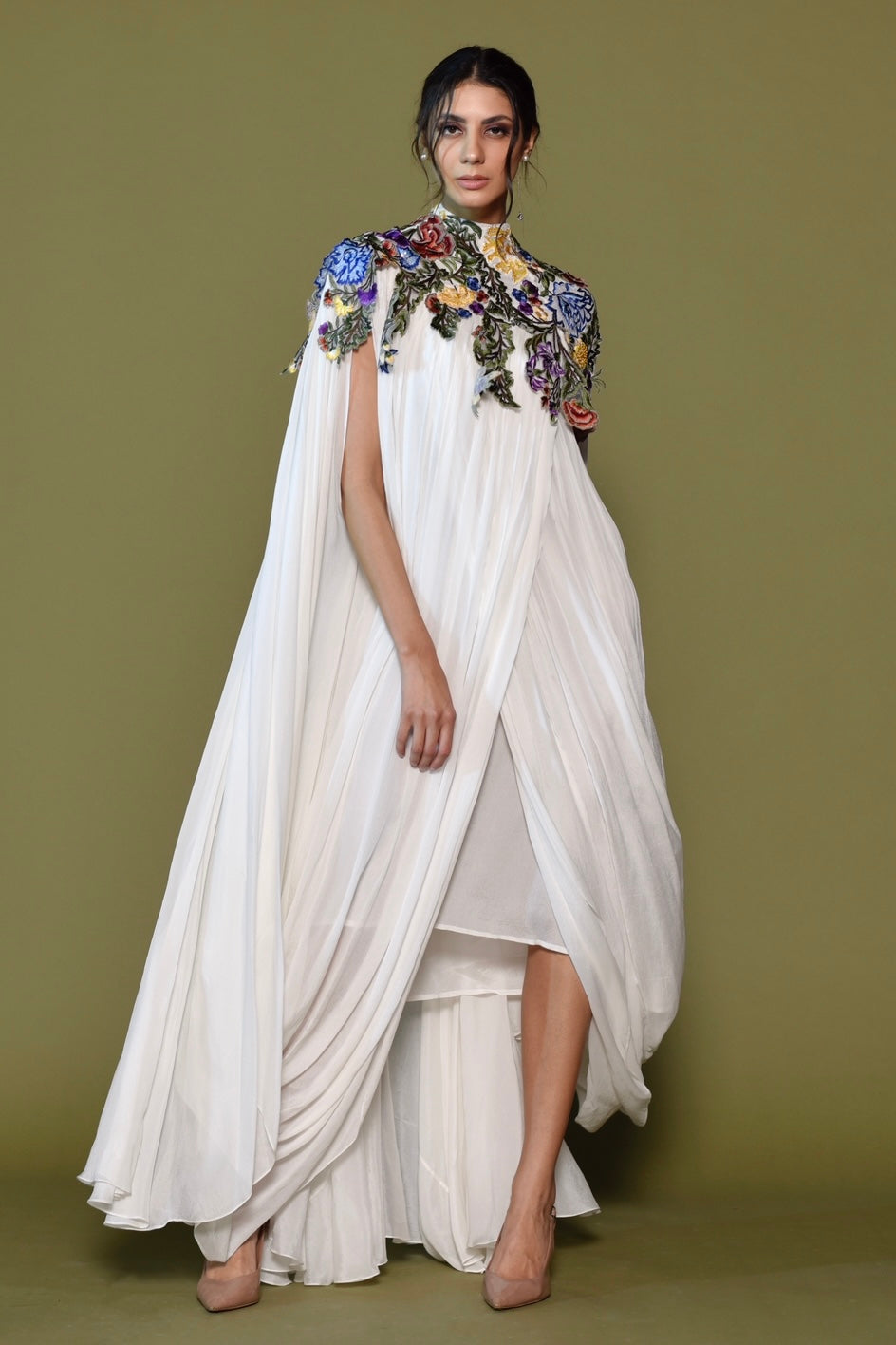 Draped Cape Gown