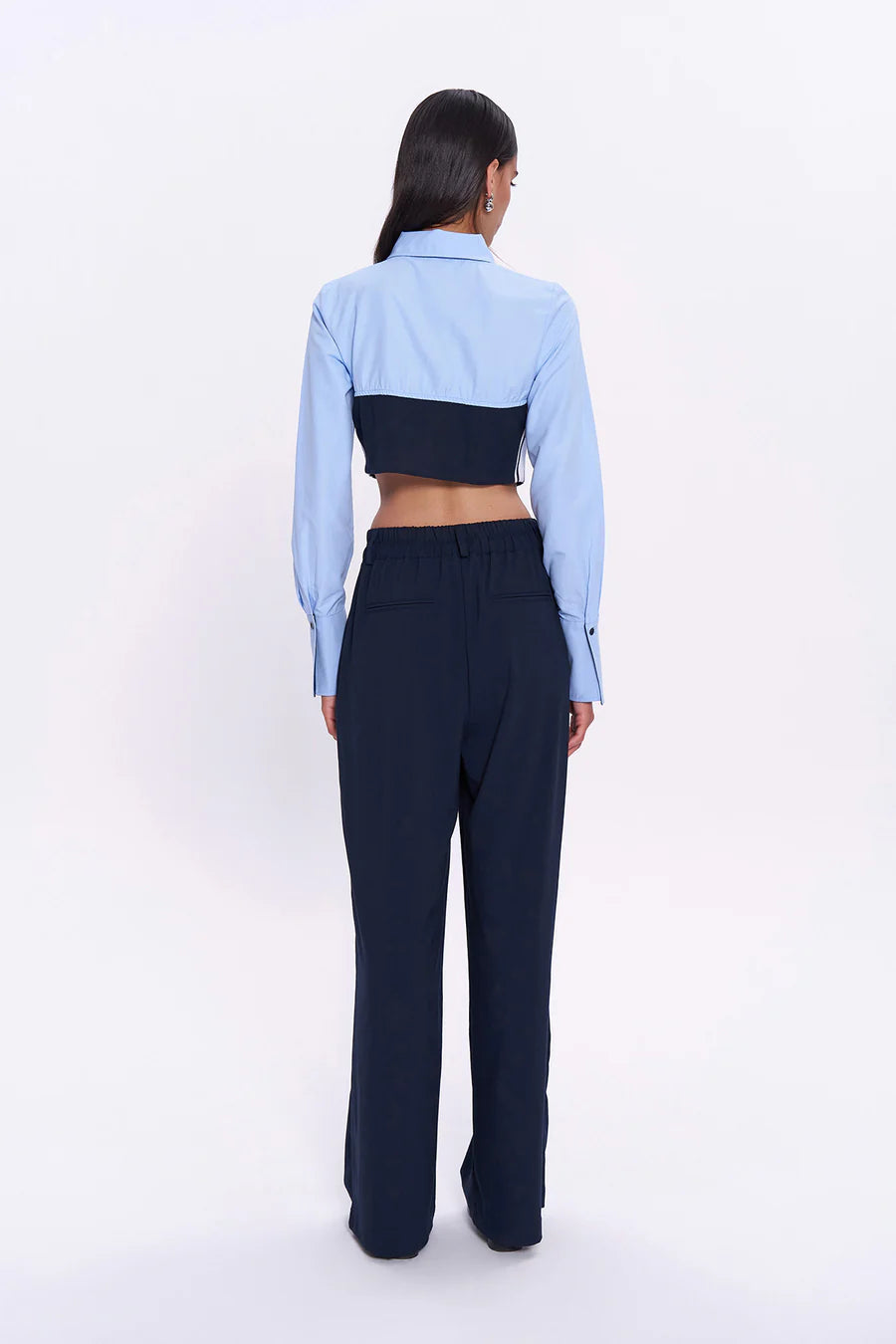 Number Embroidery Detailed High Waist Pants