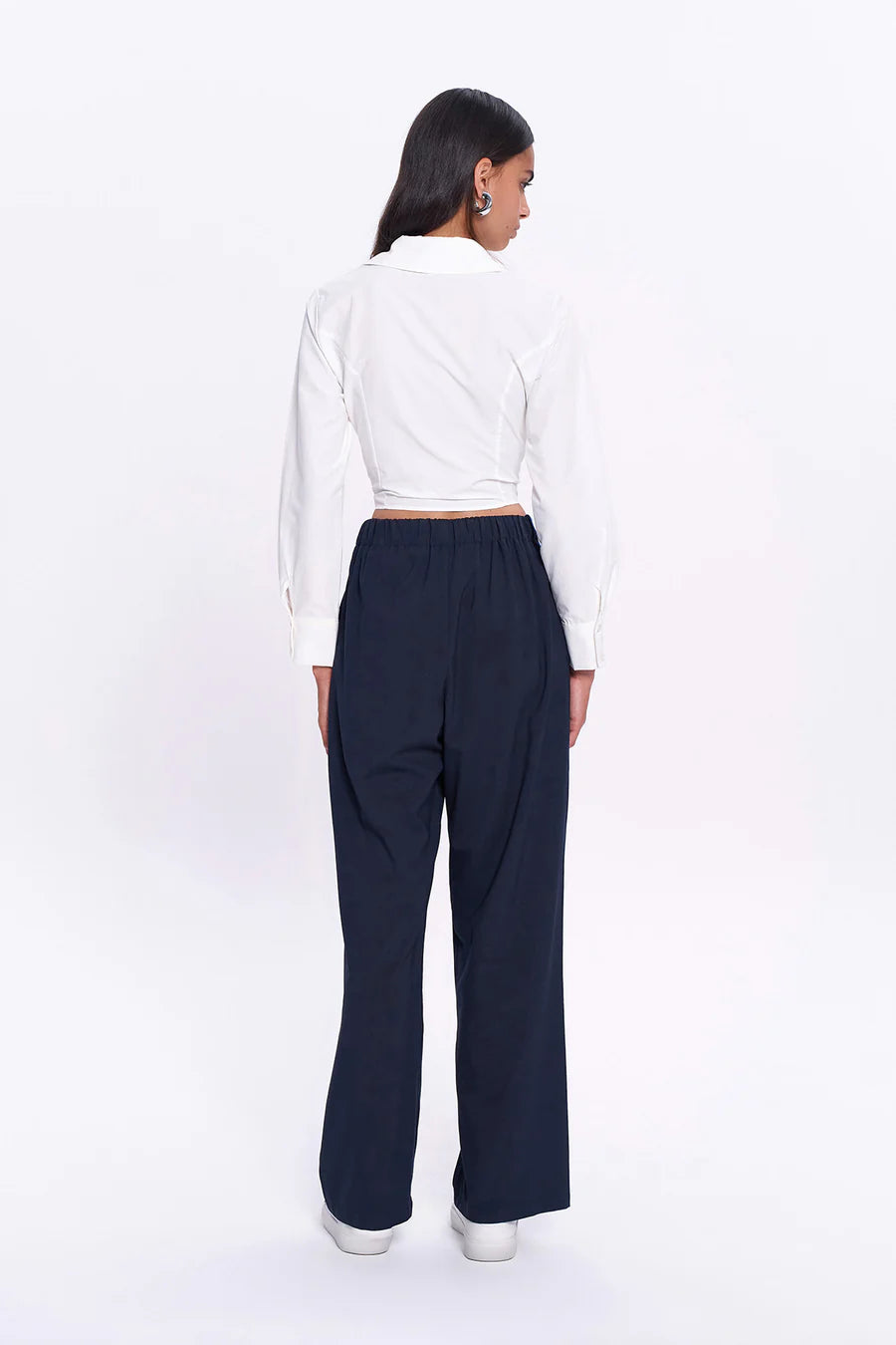 Waist Detailed Wide Leg Trousers