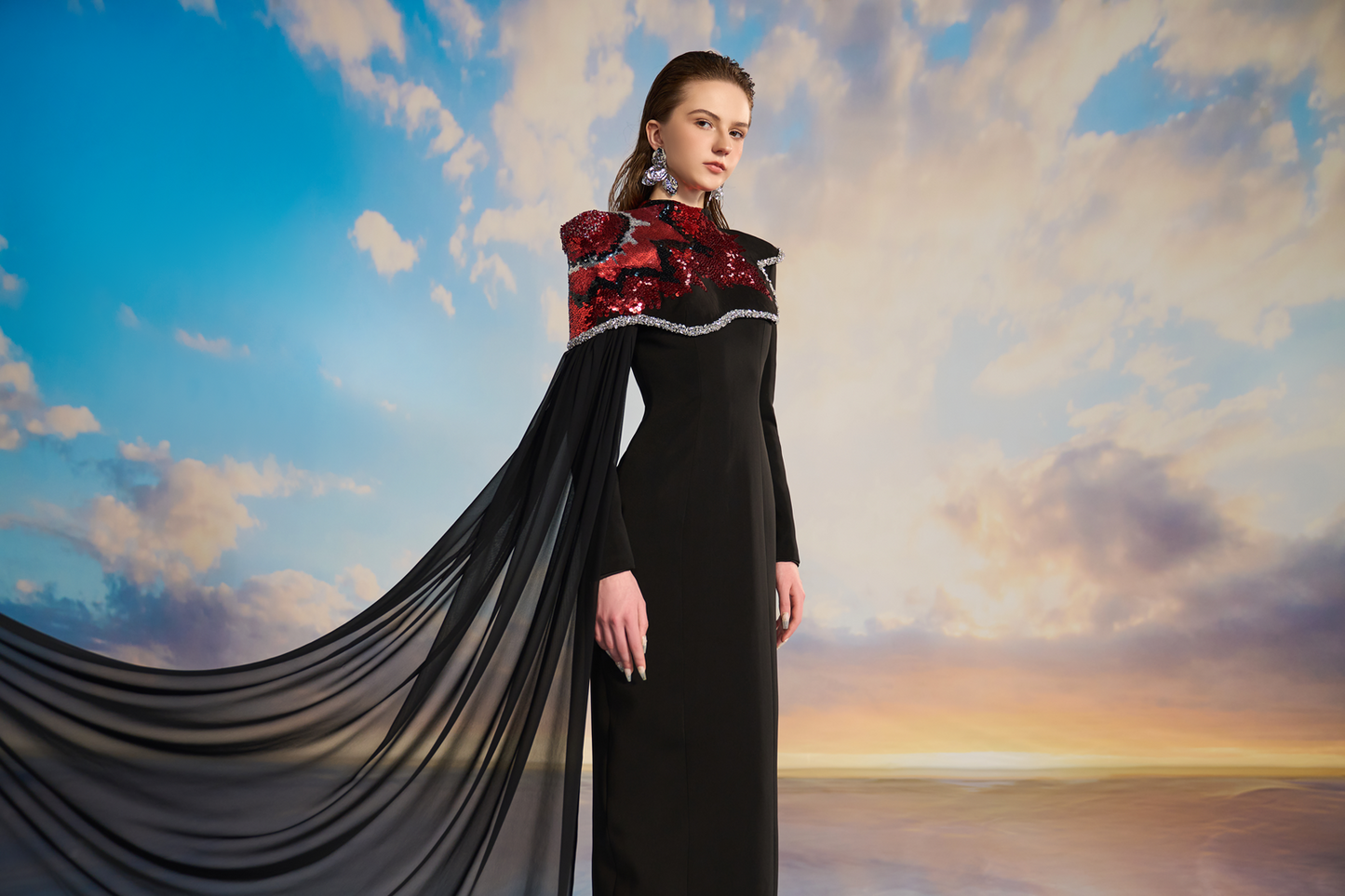 A Striking Black Evening Gown