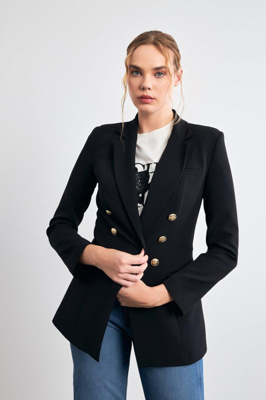 Button And Pocket Detailed Jacket