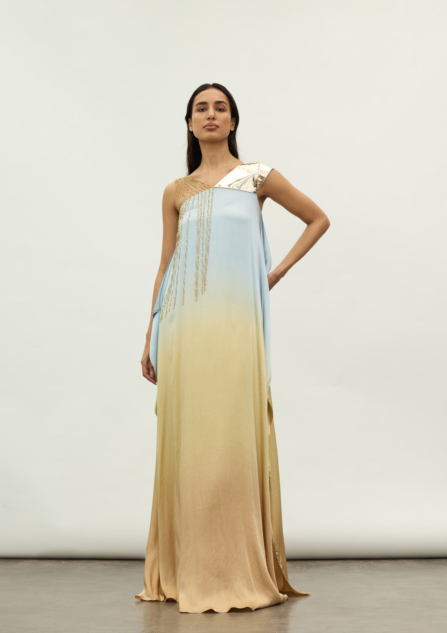 Sequins & Metallic Asymmetric Dress