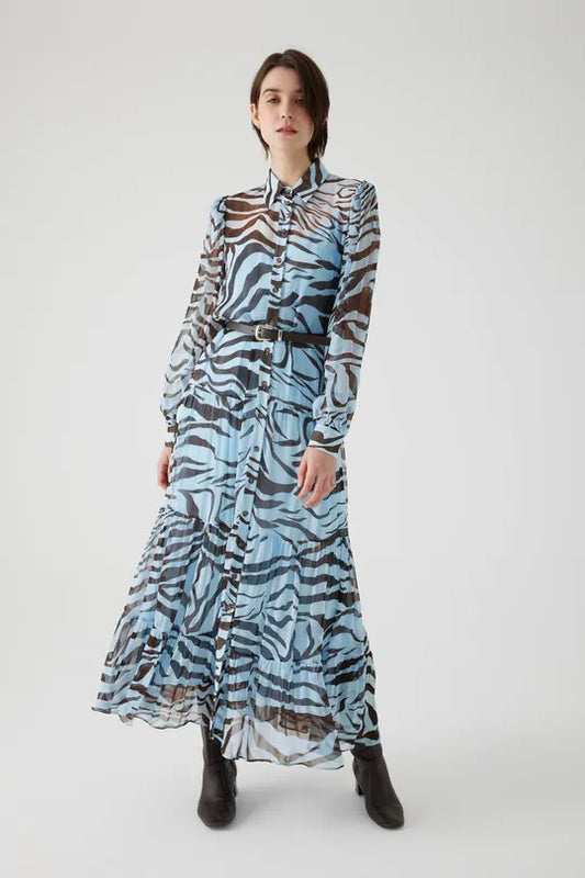 Bold Zebra Print Maxi Dress