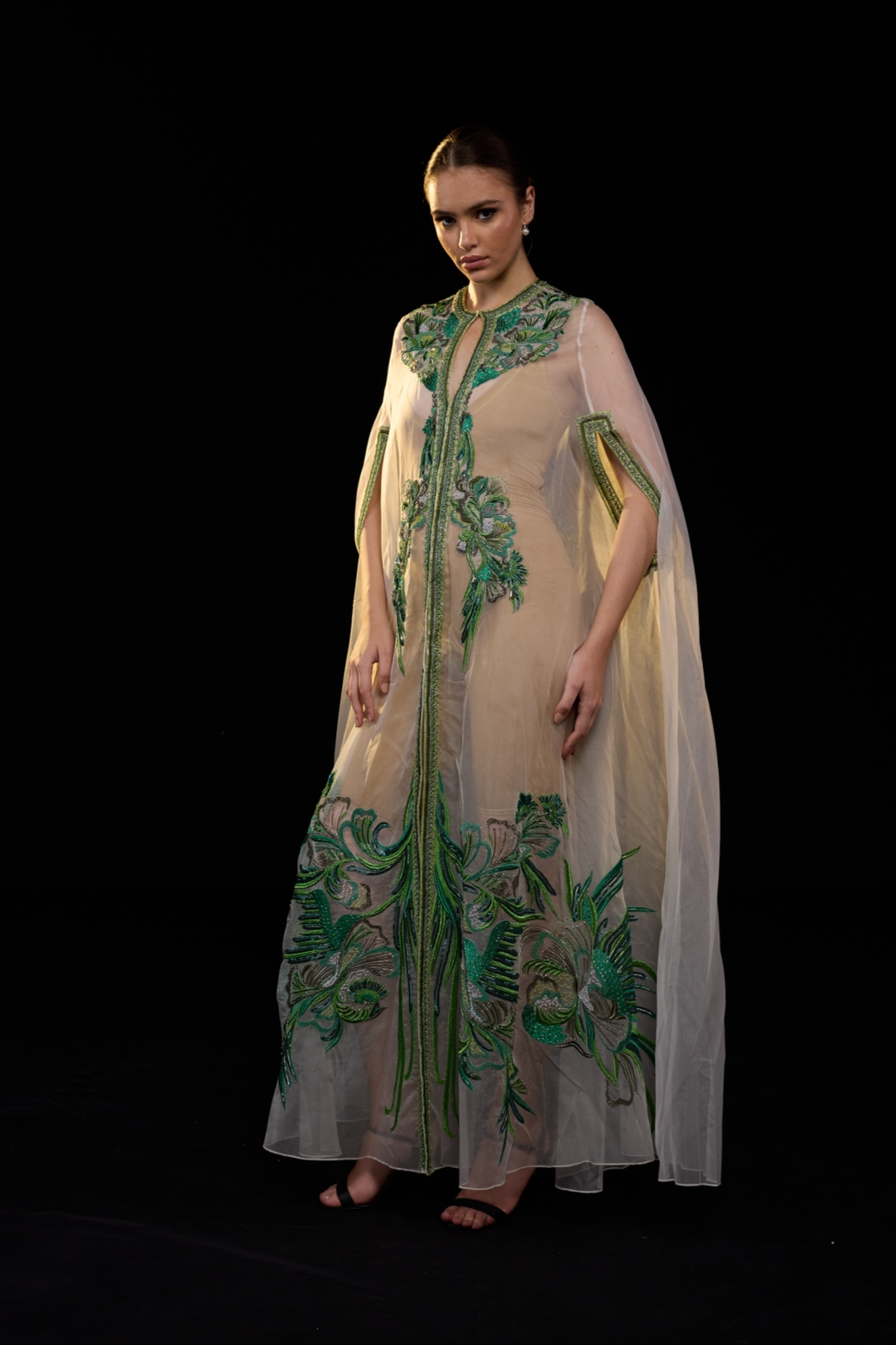 Ethereal Elegance Cape Dress