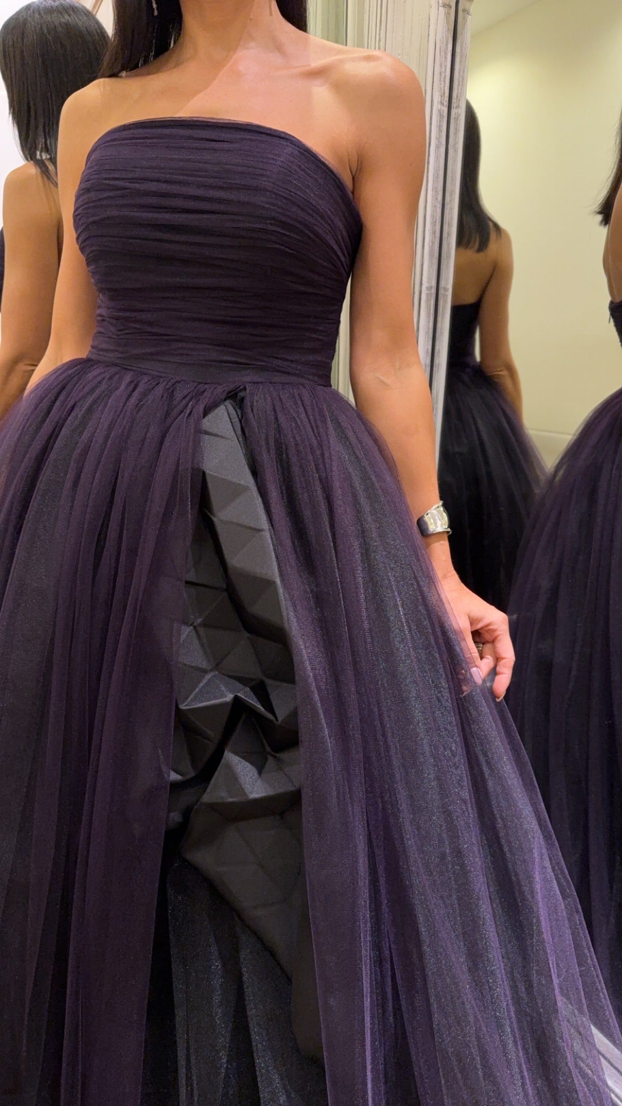 Elegant Purple Tulle Gown