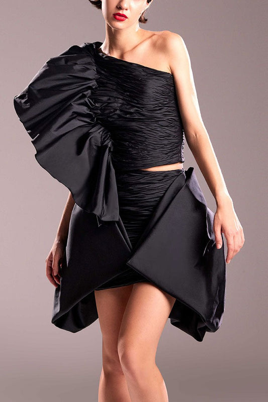 Draped Black Skirt