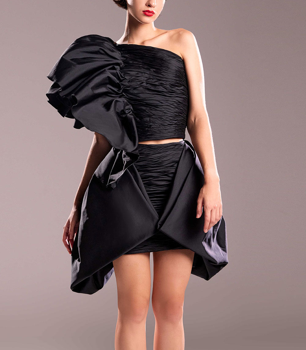 Draped Black Skirt