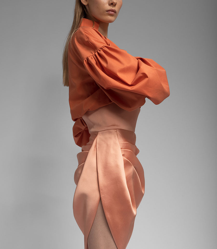 Asymetrical Satin Skirt