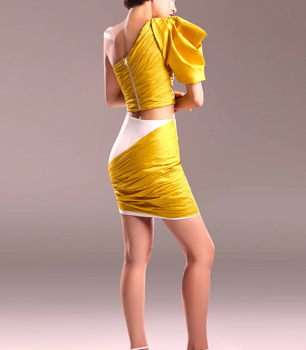 Draped Yellow Top