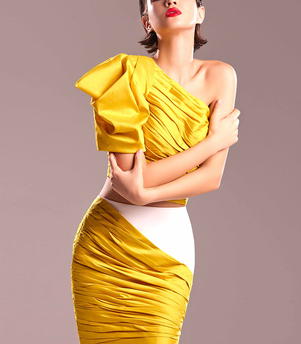 Draped Yellow Top