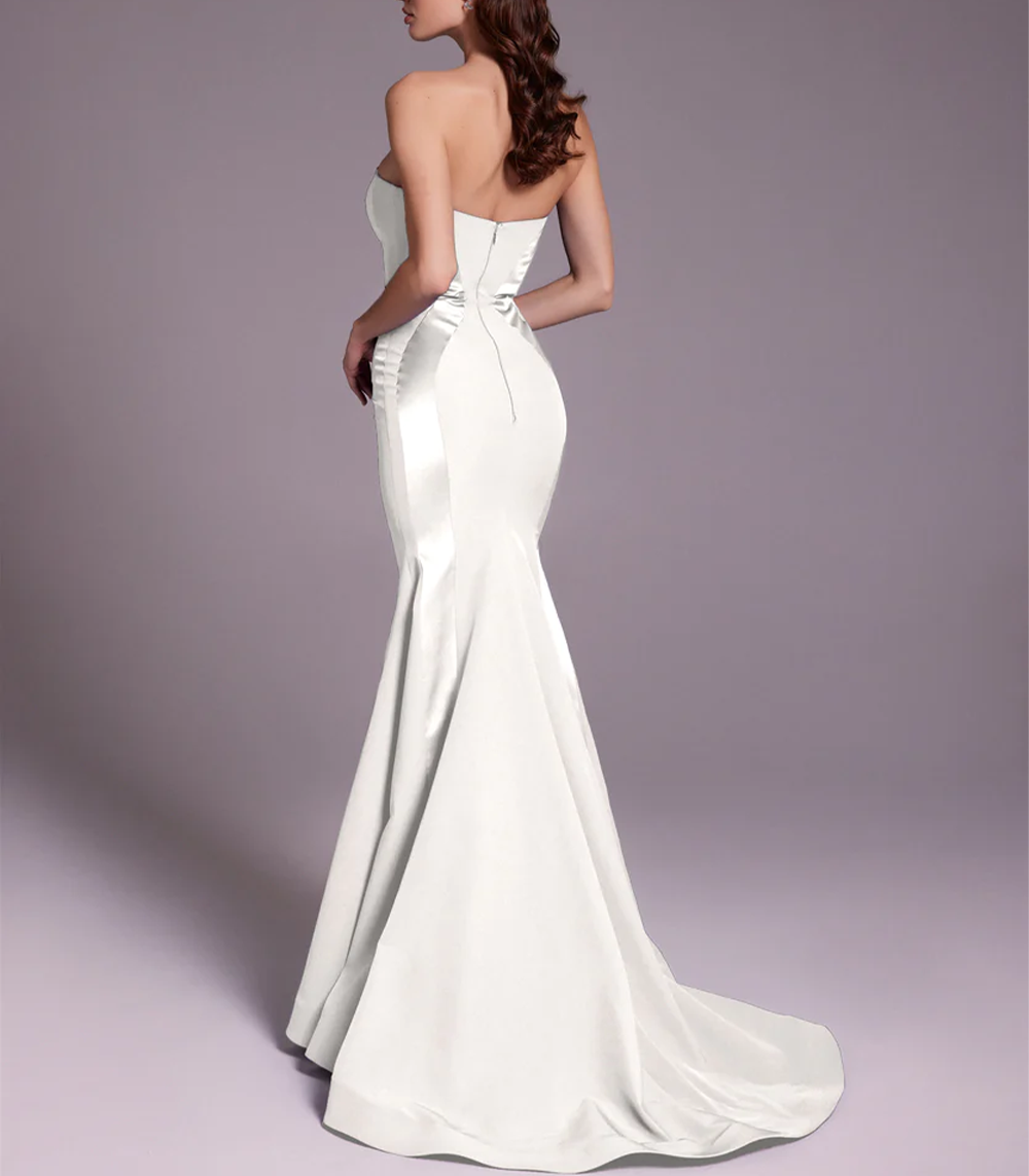 Strapless with Off-Shoulder Detached Sleeves