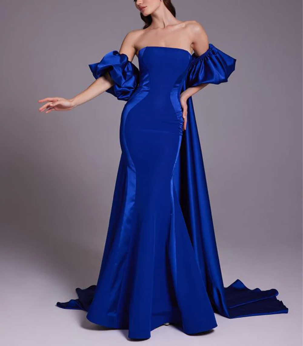 Strapless with Off-Shoulder Detached Sleeves