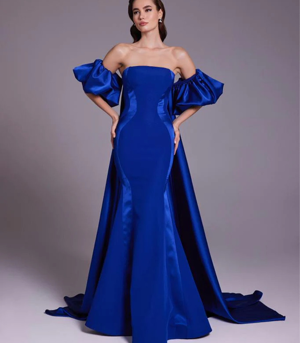 Strapless with Off-Shoulder Detached Sleeves