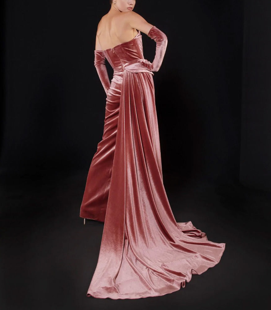 Strapless Velvet Gown