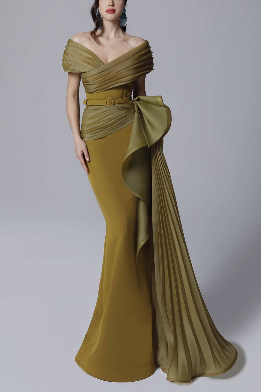 Crepe Column Gown