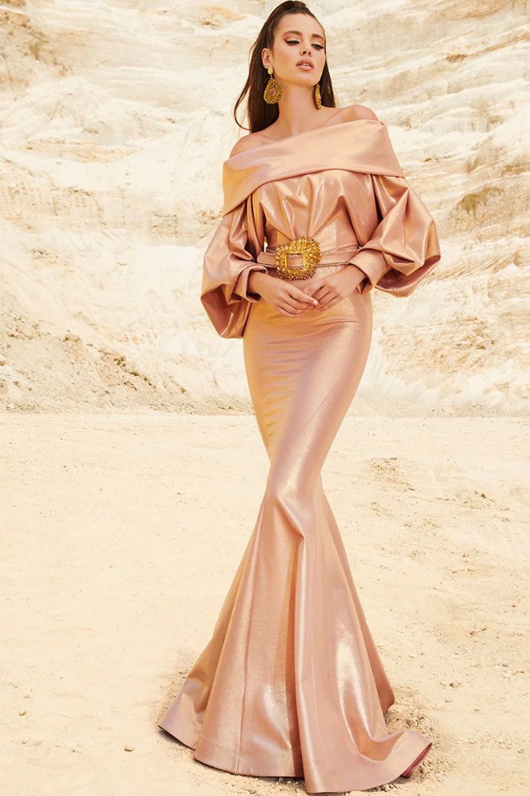 Long Sleeve Trumpet Gown