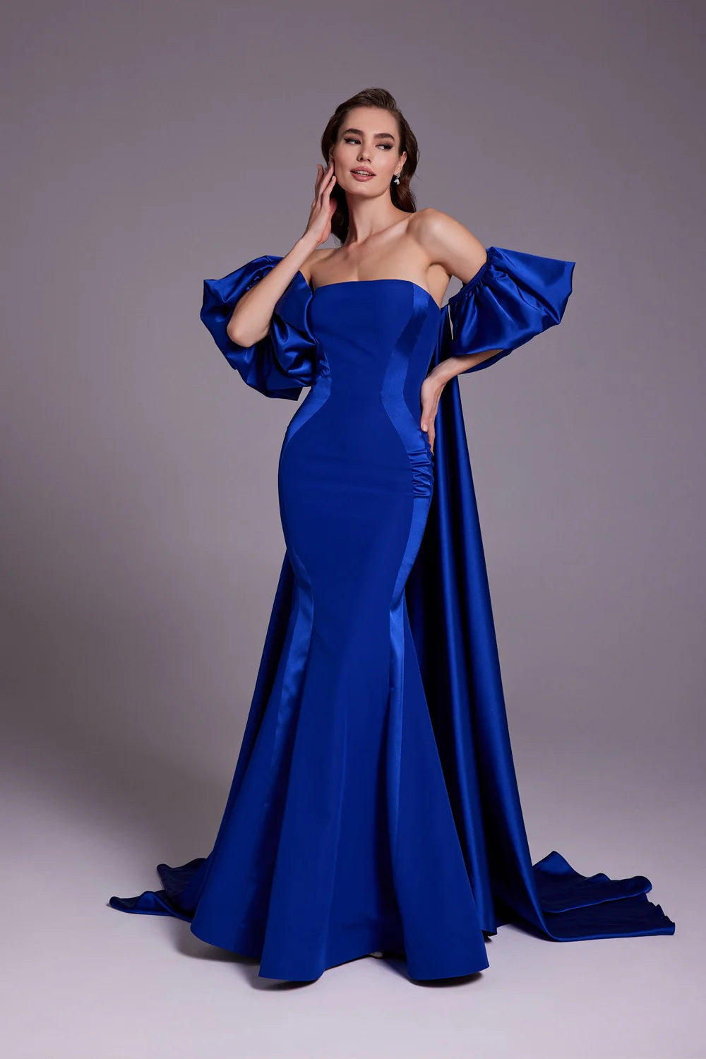 Strapless with Off-Shoulder Detached Sleeves