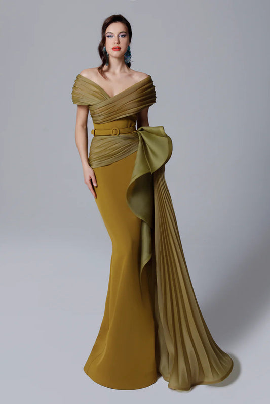 Crepe Column Gown