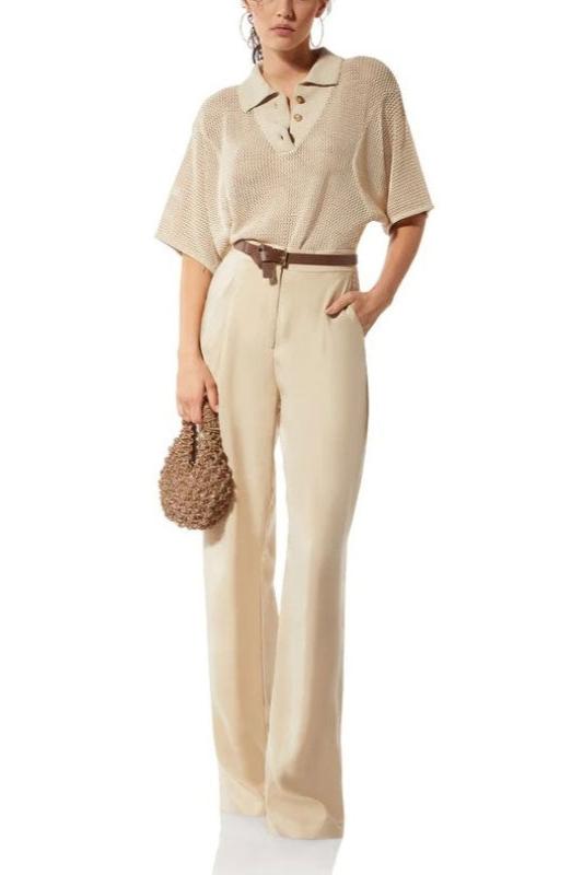 Nude Straight Pants