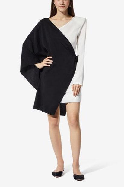 Sweeping asymmetrical minidress