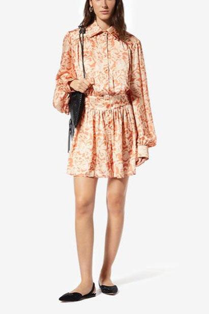 Silky style shirt-minidress