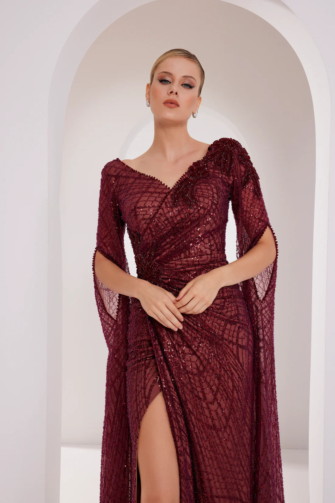 Long Tail Sleeves Gown