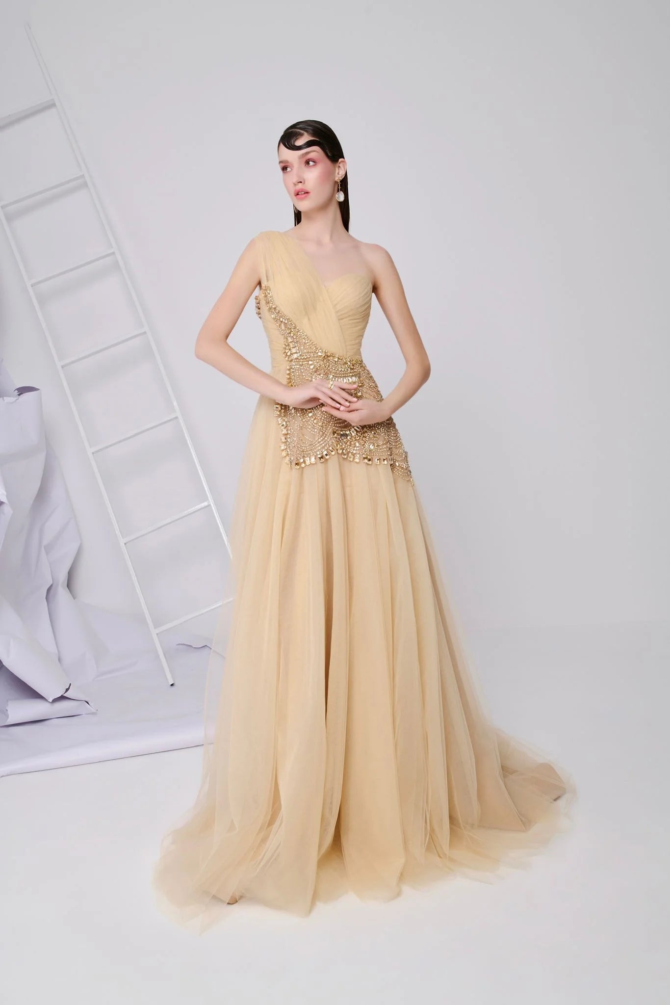 Elegant One-Shoulder Gown