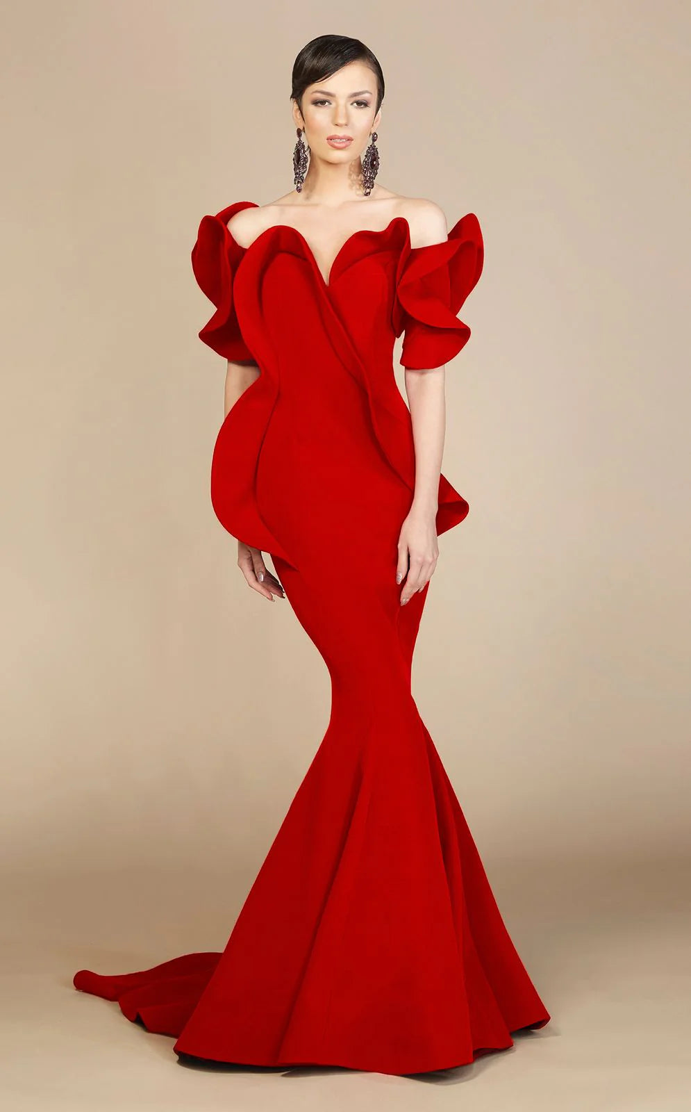 Sculptural Off-Shoulder Gown