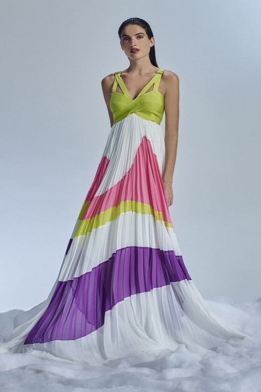 Wave Pleated Dress