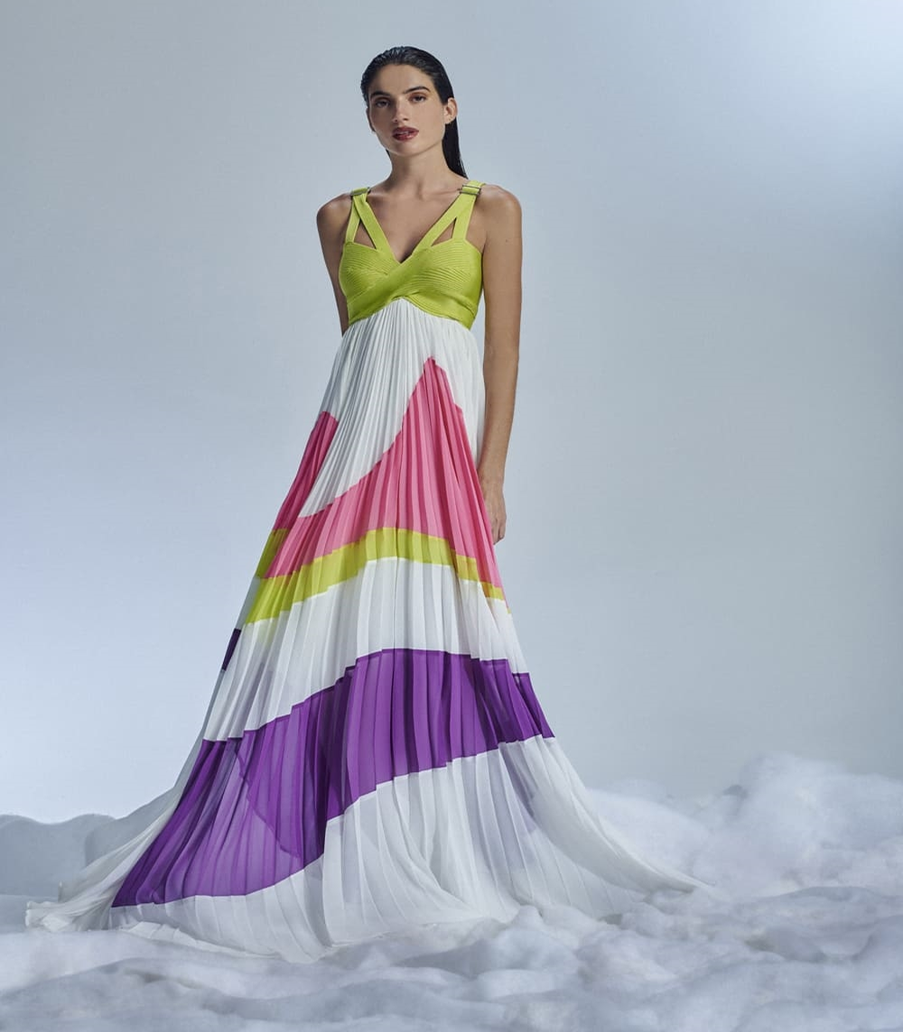 Wave Pleated Dress