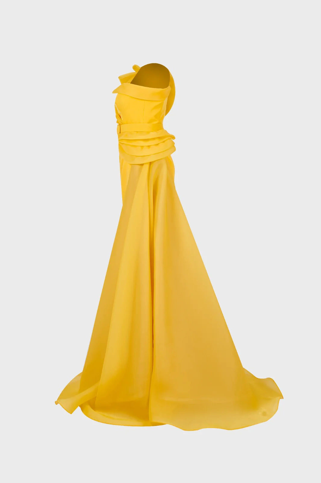 Draped One Shoulder Slit Gown