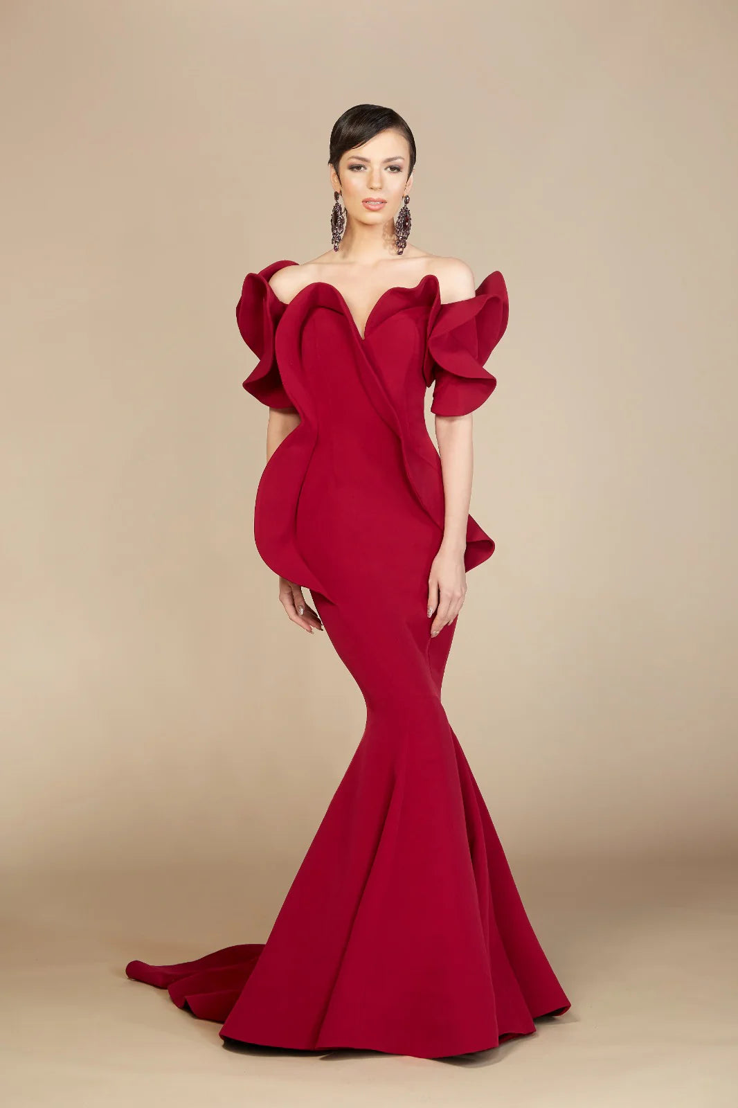 Sculptural Off-Shoulder Gown