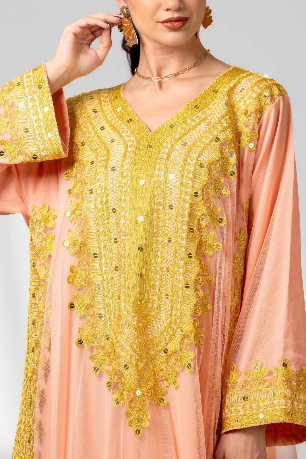 Kaftan with Golden Detailing