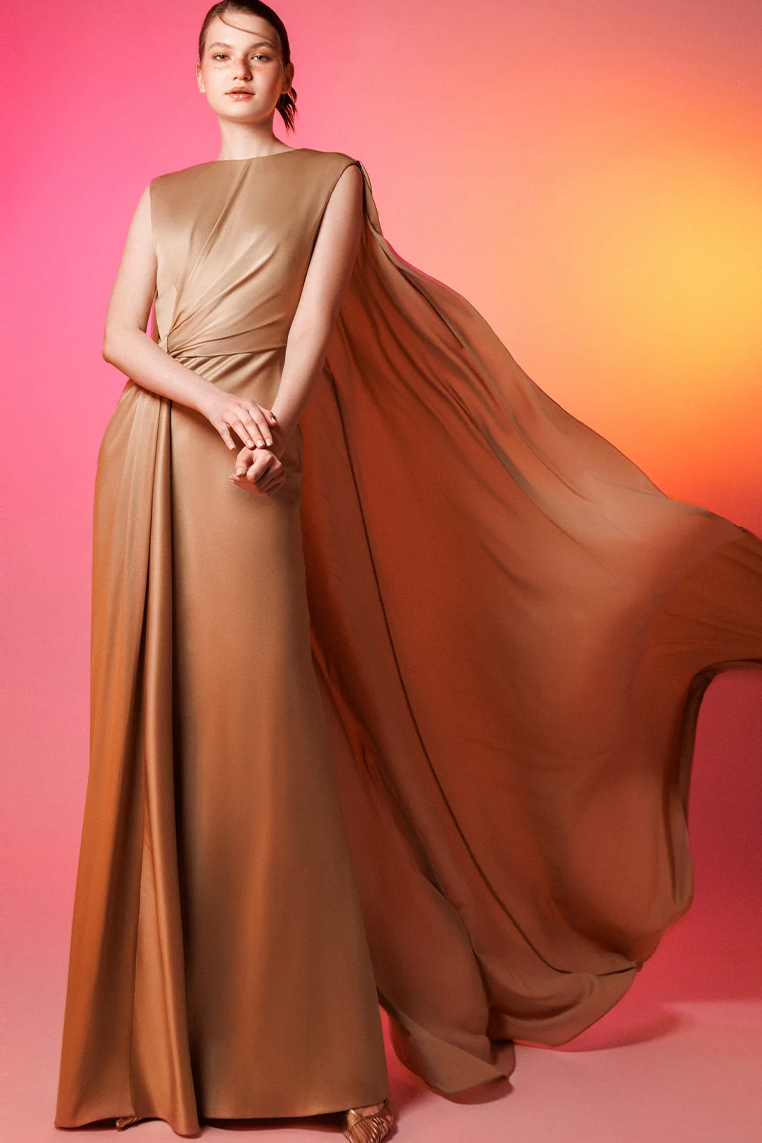 SLIM CUT SATIN DRESS