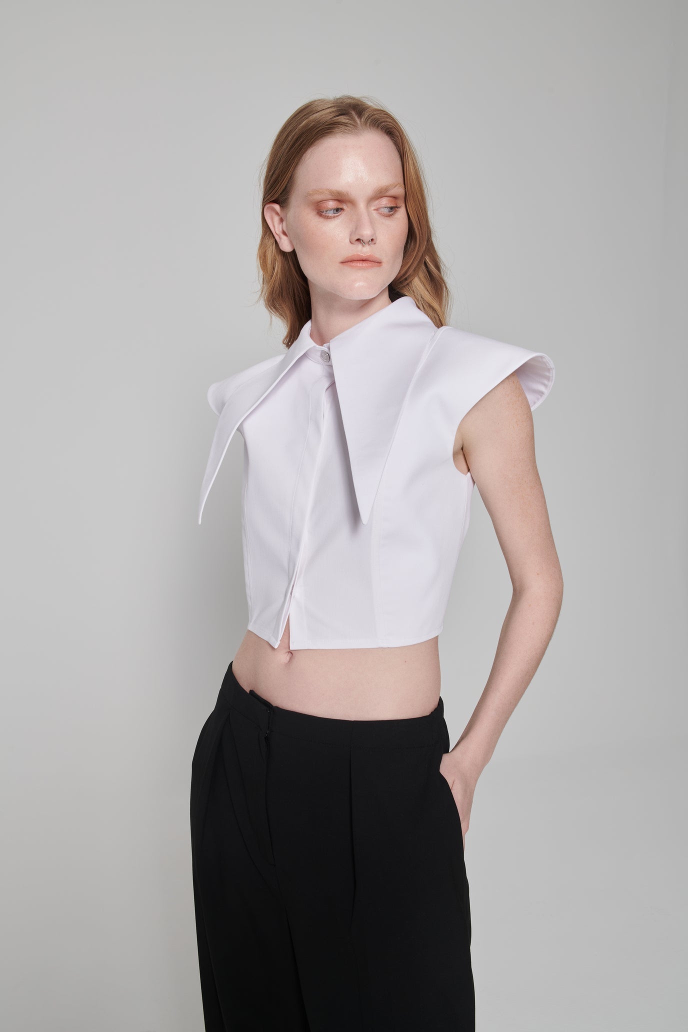 White Long Collar Shirt