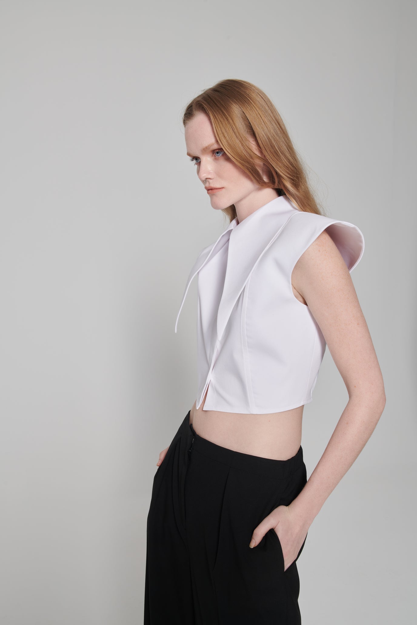 White Long Collar Shirt