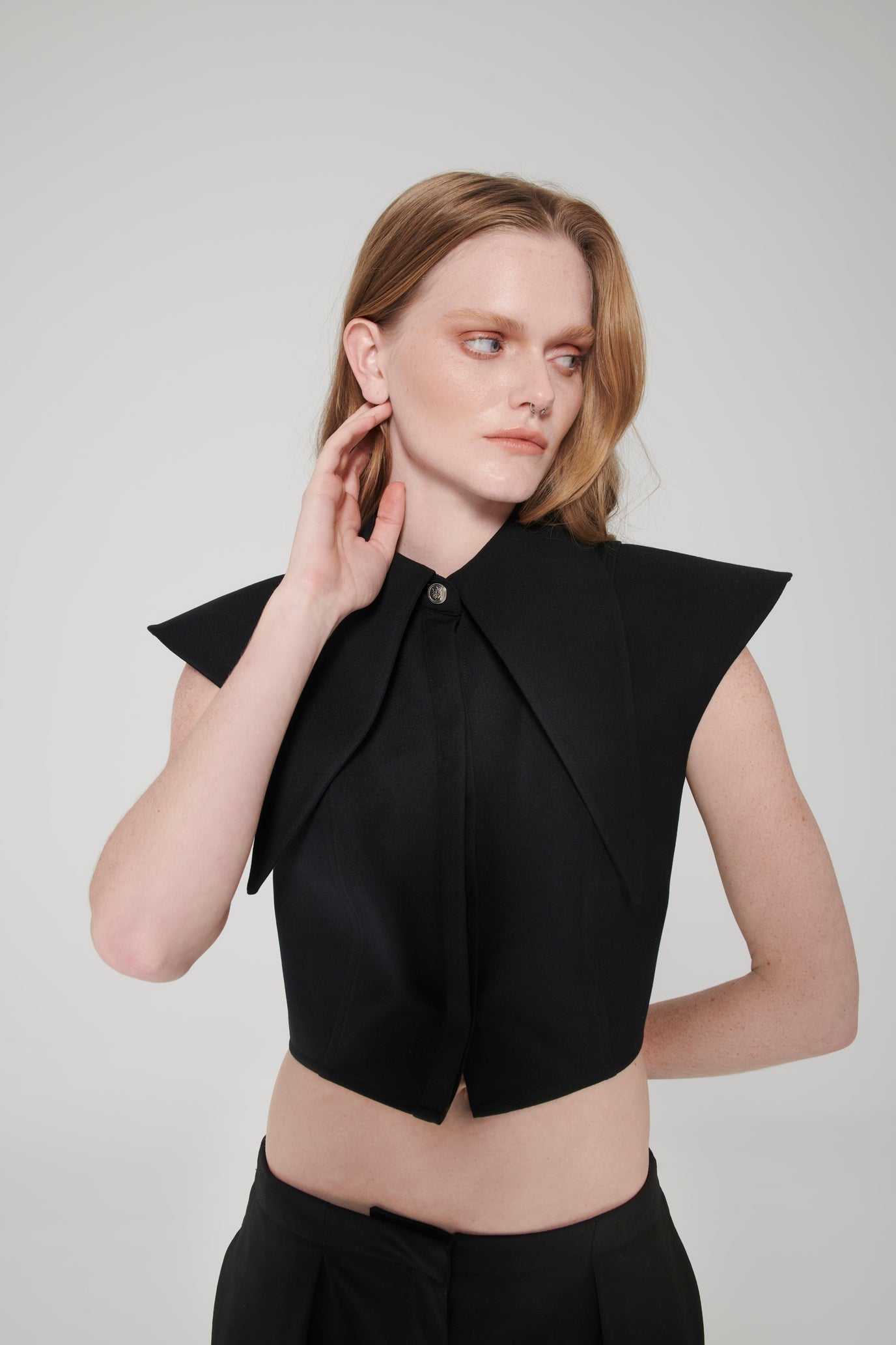 Black Long Collar Shirt