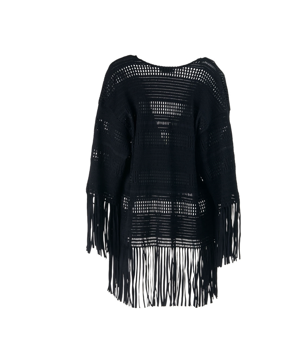 Knitted Kimono With Fringe