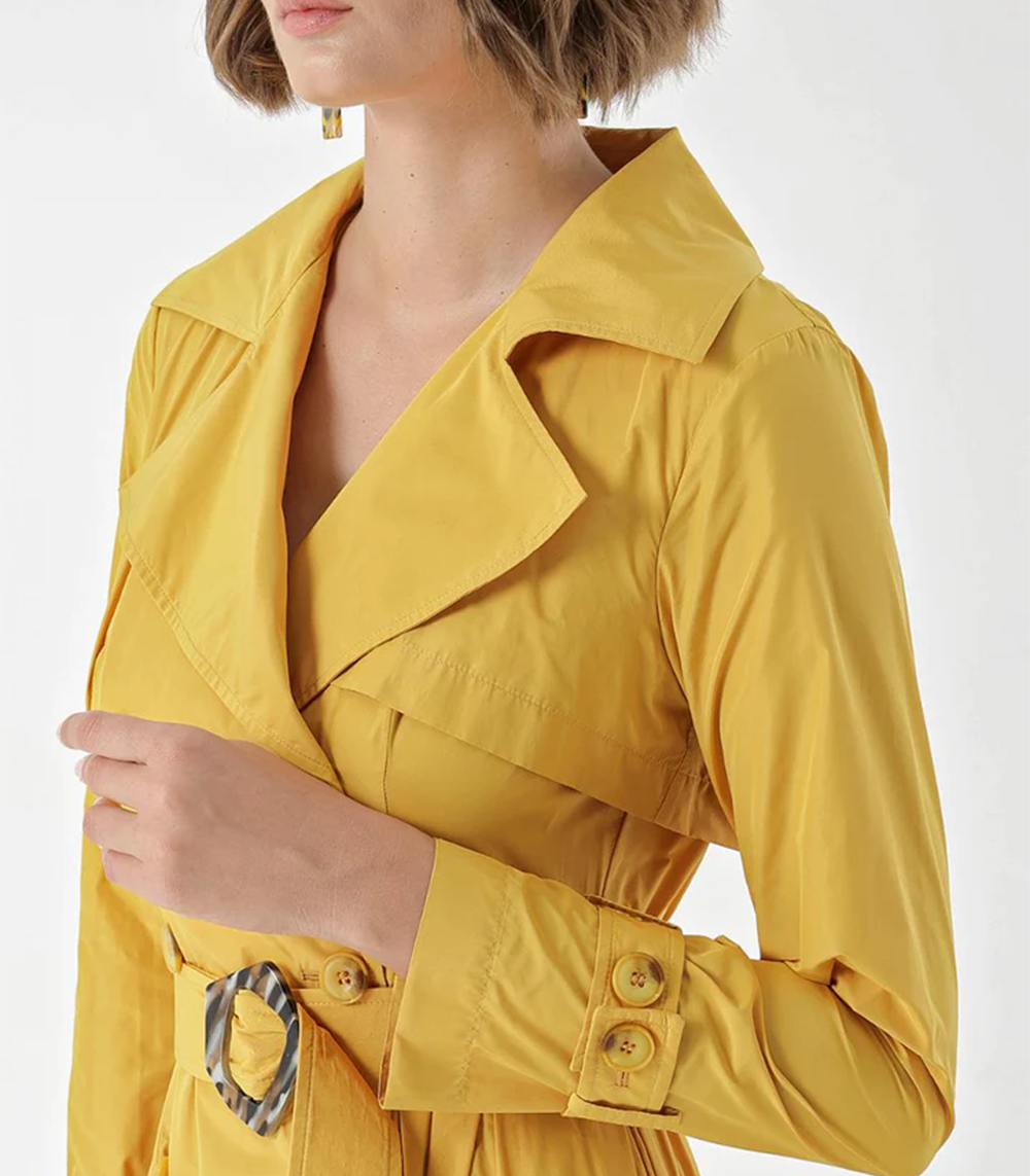 Pleat detailed trench dress